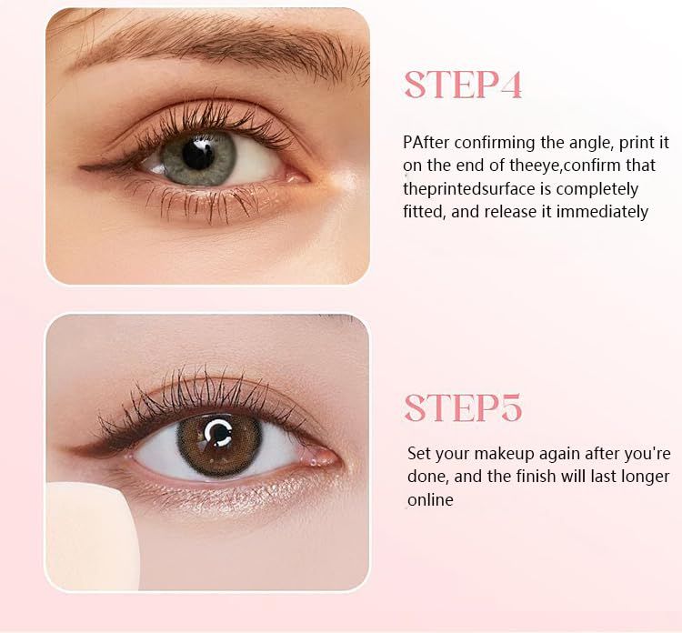 Winged Eyeliner Stamp Pen Dual Head Rotating Design, Quick-Dry, Long-Lasting, Smudge-Proof for Easy Cat Eye (1#/Black)