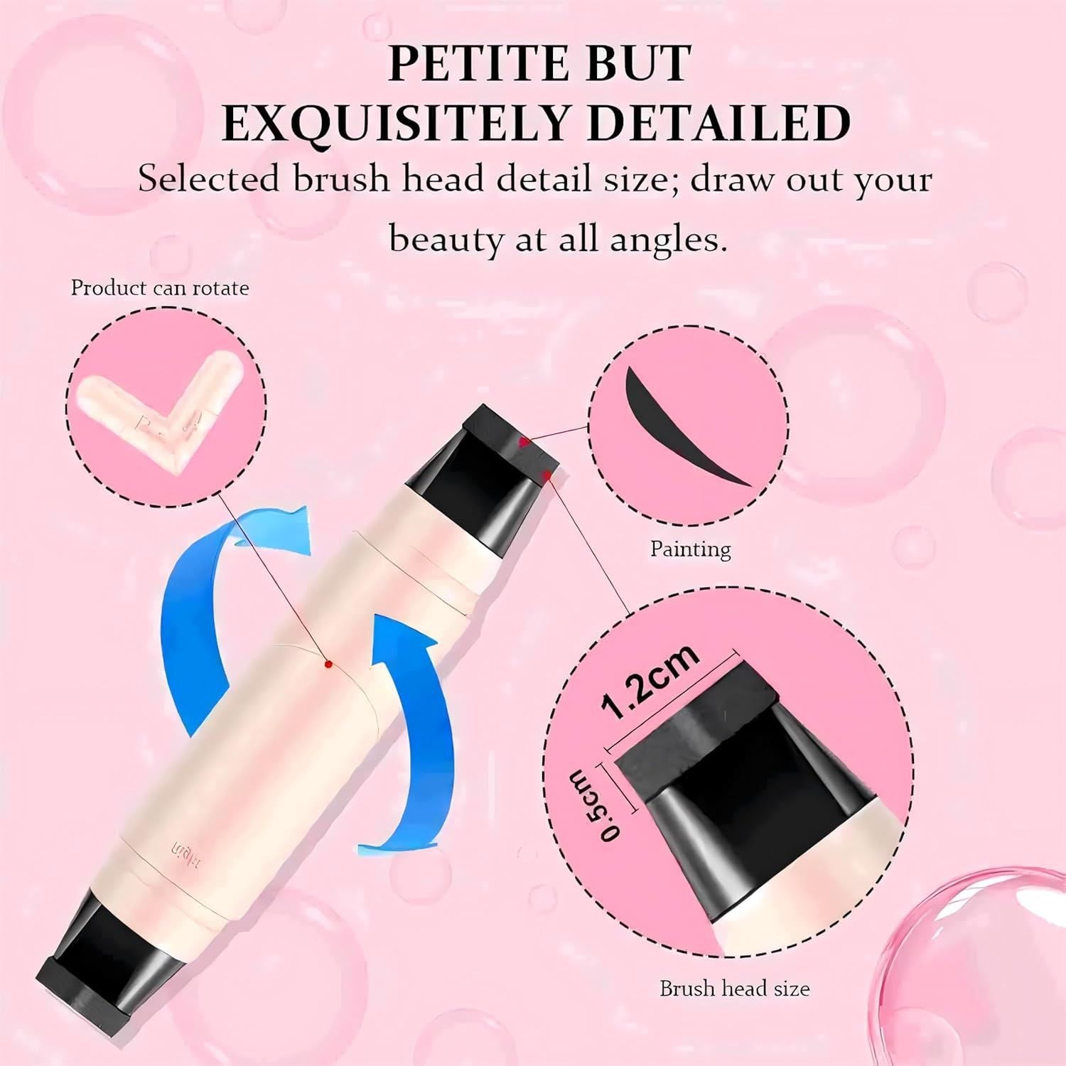 Winged Eyeliner Stamp Pen Dual Head Rotating Design, Quick-Dry, Long-Lasting, Smudge-Proof for Easy Cat Eye (1#/Black)